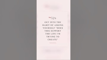 Get into the habit of asking yourself “Does this support the life I’m trying to create.” #liveyour