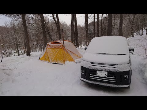 雪中ソロキャンプ　一色の森キャンプ場　2023年2月25日～26日