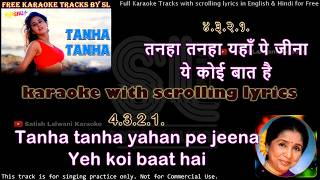Tanha tanha yahan pe jeena | clean karaoke with scrolling lyrics