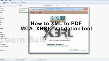 How to XML to PDF MCA XBRL ValidationTool | Learn Bulk