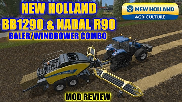 Farming Simulator 17 - New Holland BB1290 & Nadal R90 Baler "Mod Review"