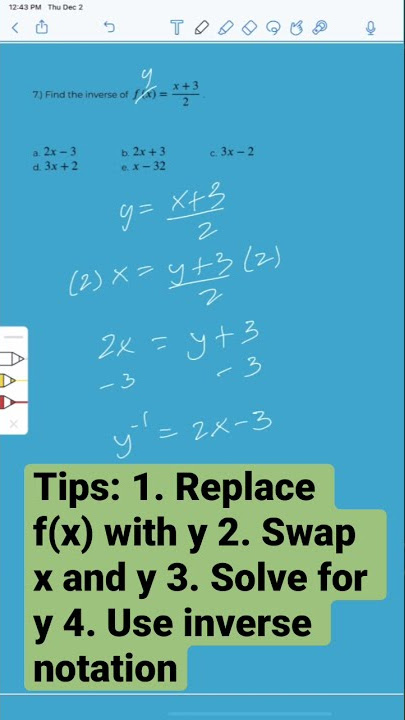 Find the inverse of a function