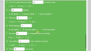 English File Elementary Quick Test 3