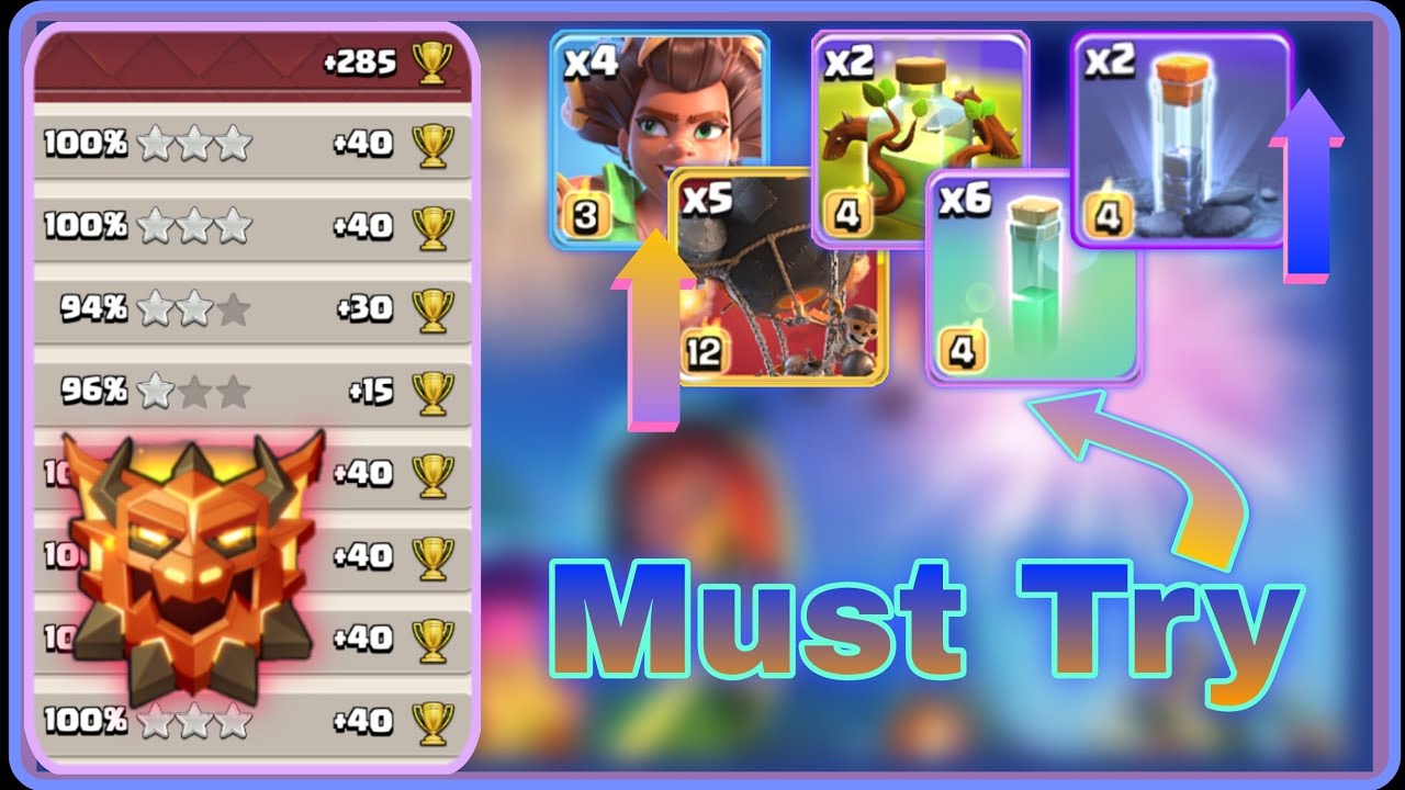 Most Strongest Strategy In Clash Of Clans Right Now. RC Charge+Root+Velkery+2 OG+2 Totem Combo.Army👇