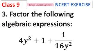 Factor the following algebraic 4y2 + 1 + 1/16y2 CBSE Class 9 Maths Ganita Manjari