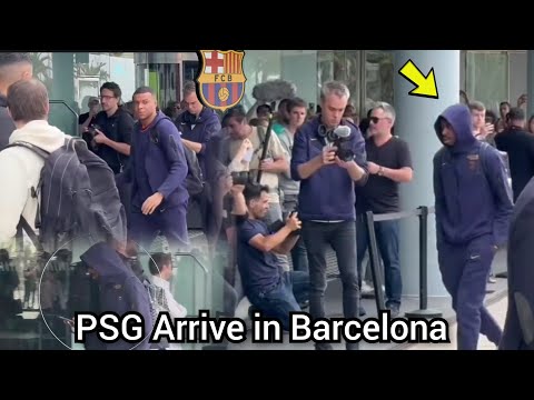 PSG ARRIVE in Barcelona 😱, Dembele booing 🔥, Mbappe SCARES as they storm Barcelona ahead of UCL