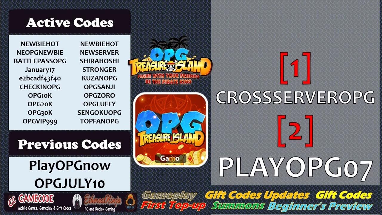 7th New Gift Code Update OPG Treasure Island YouTube