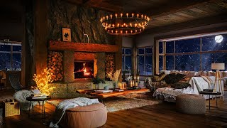 Fireplace and Blizzard Sounds with Candle Ambience and a cute Cat  for Sleep and Relaxation