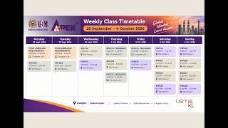 Week 1 Semester 1 2026/2027 Class Schedule