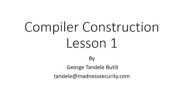Compiler Construction