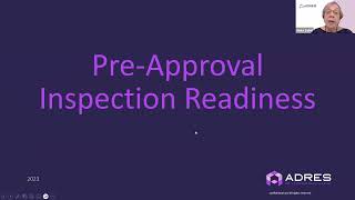Pre Approval Inspection Readiness   ADRES Webinar
