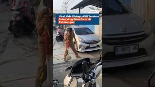 Viral, Pria Diduga ASN Terobos Jalan yang Baru Dicor di Pekalongan