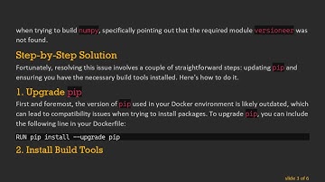 Resolving the ModuleNotFoundError: No Module Named versioneer in Python Docker Builds