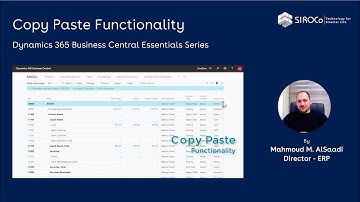 Copy Paste Functionality - Dynamics 365 Business Central Essentials Video Series