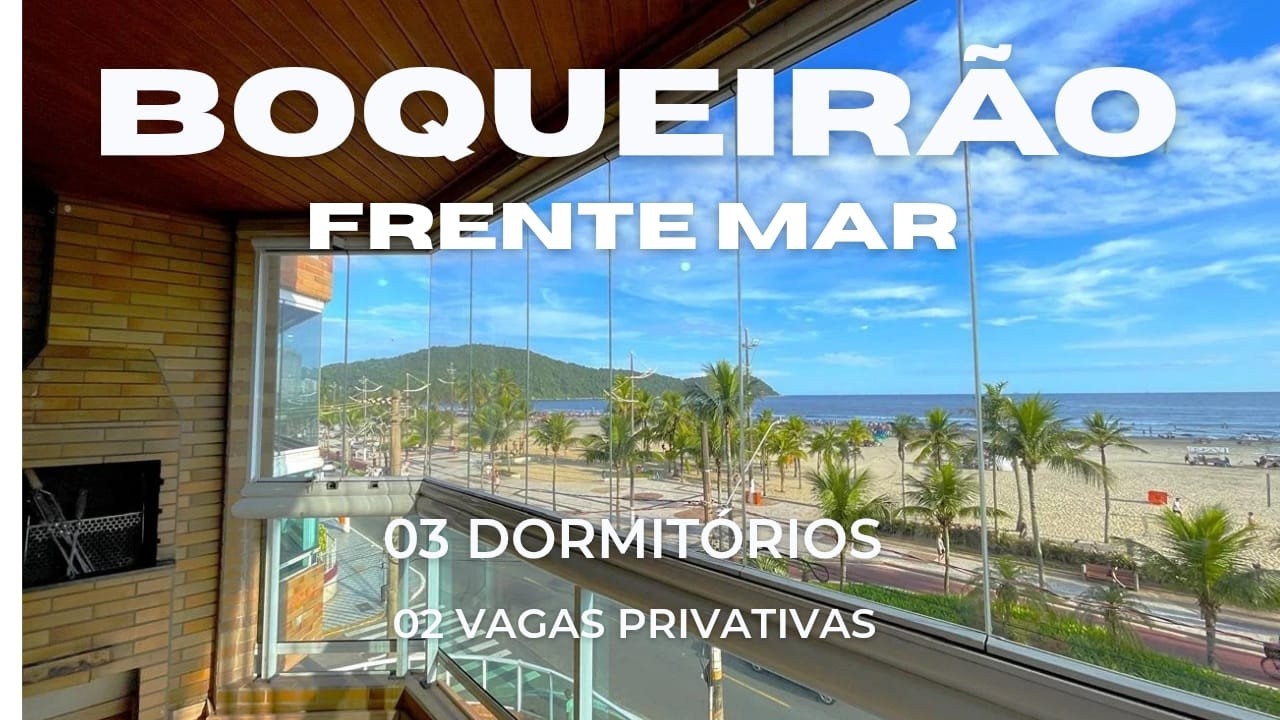🏖️ Apartamento FRENTE MAR no Boqueirão com 3 dormitórios em Praia Grande/SP.