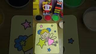 Peri lucu memetik bintang ~ The funny fairy is picking the stars - coloring with colored sand