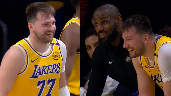Luka Doncic Lakers Debut Highlights - laughs with LeBron James while up BIG