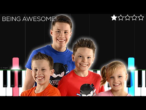 Being Awesome Ninja Kidz EASY Piano Tutorial
