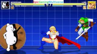 Power Girl & Link VS Monokuma The Evil Teddy Bear & Annoying Orange In A MUGEN Match / Battle