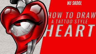 How To Draw a Heart | Nu Skool Tattoo Style Tutorial screenshot 4