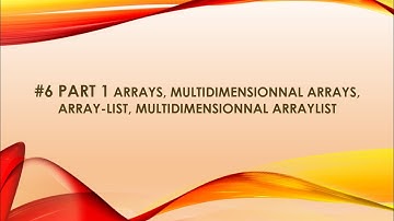 #6 Part 1: Arrays, Multidimensional Arrays, Array-List, Multidimensional Array-List