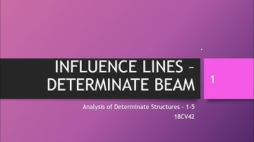 Influence lines 1-5| Analysis of Determinate Structures | 18cv42 | Civil Engineering for learners