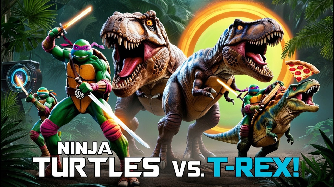 Turtle Rex Ninja Turtles vs. T-Rex: Shell Shocked Showdown - YouTube
