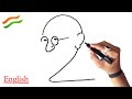 Mahatma Gandhi Drawing Portrait Very Easy - English version for global audiences. Part - 2