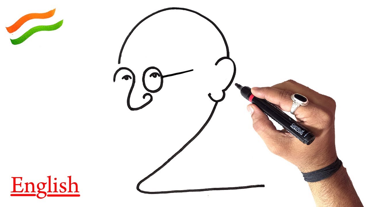 Drawing of Mahatma Gandhi  Drawing of Gandhi jayanti  artistica  YouTube