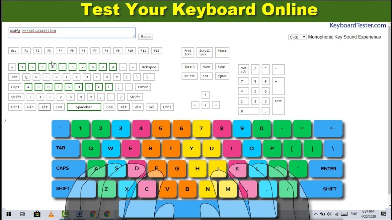 Online keyboard test