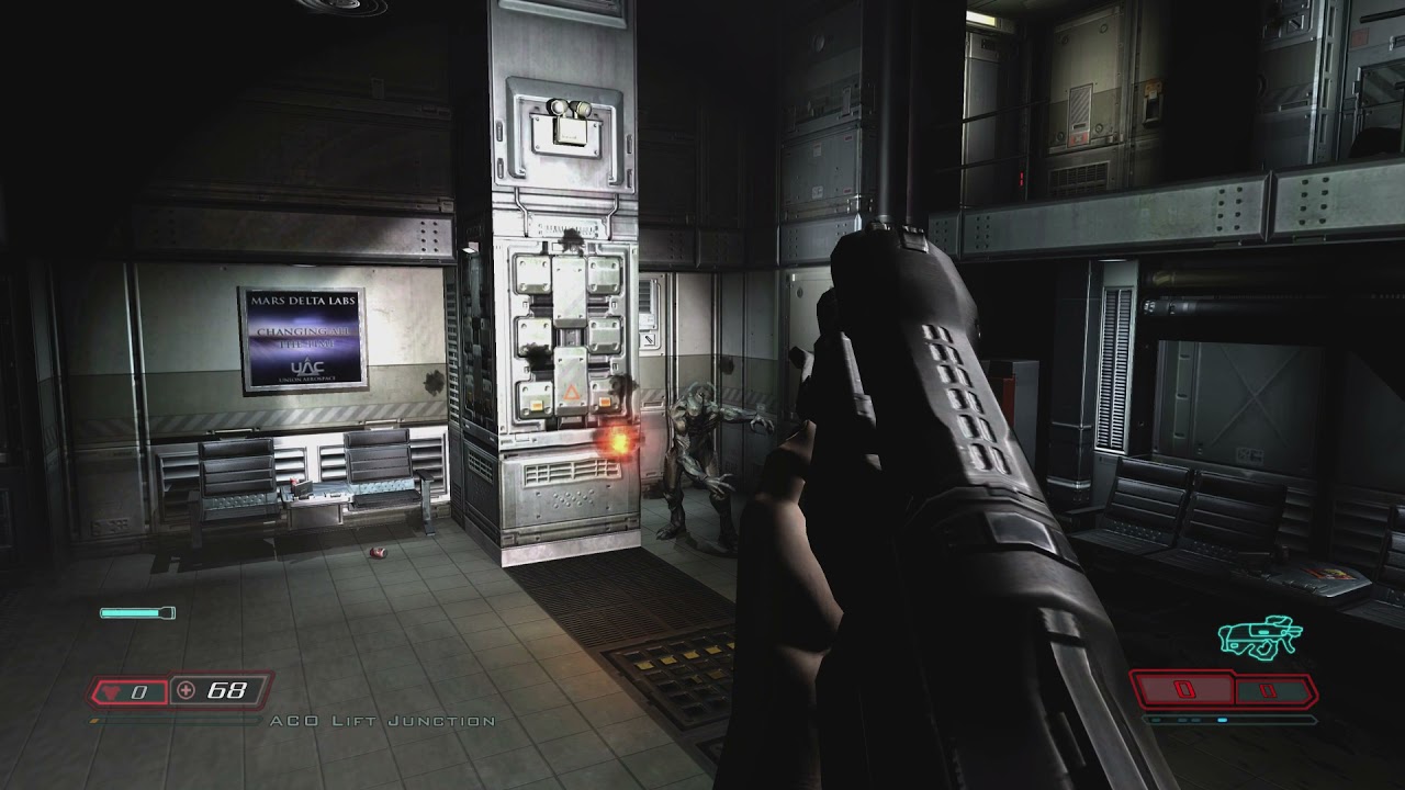 DOOM 3 - Mars City Underground: Fight Alongside Sentry Bot: Duncan Mathews Datapad Location Gameplay