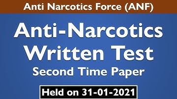 ANF Written Test | Second Time | 31-01-2021 | Anti Narcotics Force | ANF Jobs 2021