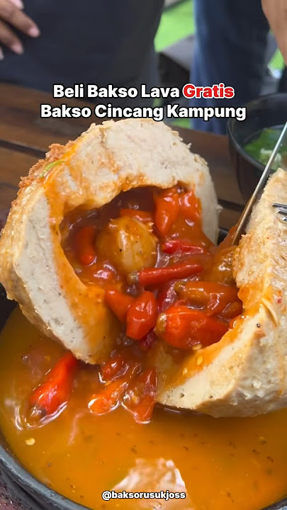 Beli Bakso Lava GRATIS Bakso Cincang Kampung 😍 | Bakso Rusuk Joss #shorts #mukbang #kulinerbakso