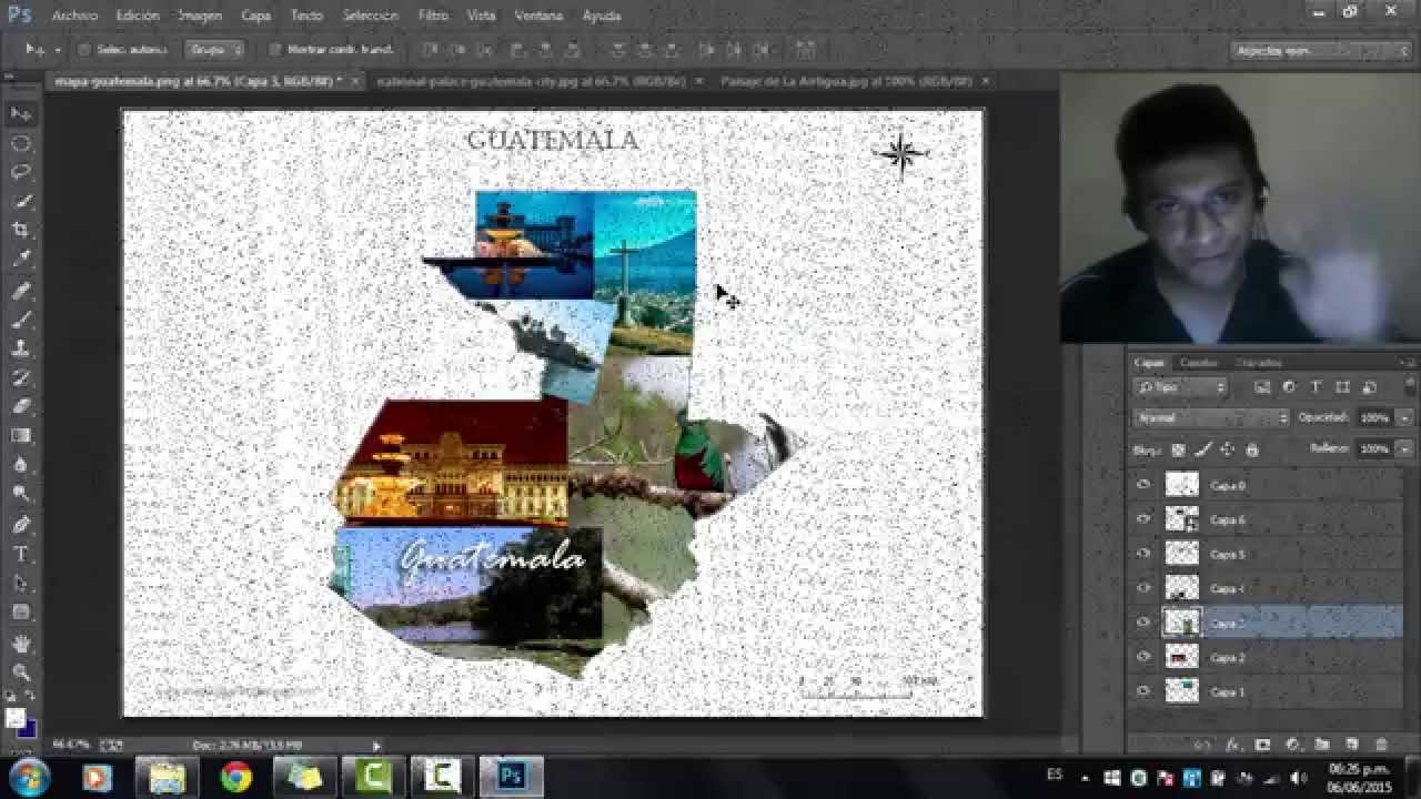 Mapa Collage Collage fotos en mapa de Guatemala con Photoshop - YouTube
