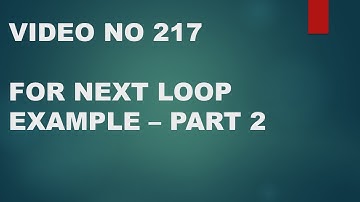 Learn Excel - Video 217 - VBA - FOR NEXT LOOP - PART 2