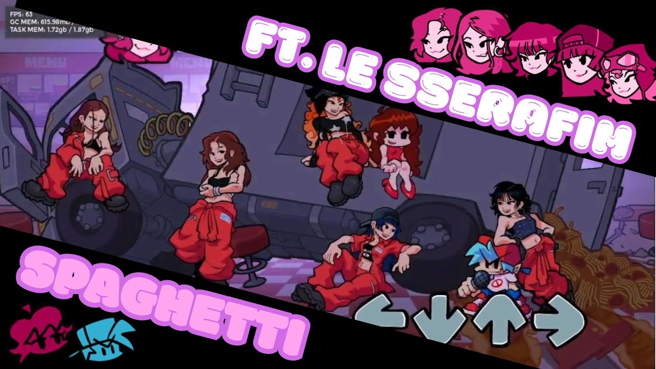 [Friday Night Funkin' ] SPAGHETTI (FNF Update x Le Sserafim) - YouTube