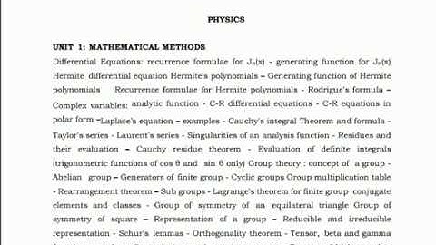 TRB Polytechnic Physics Syllabus