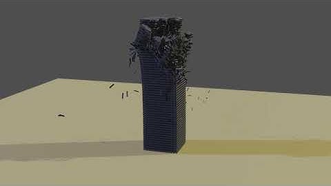 tall Keva Planks Tower destruction Simulation made in Blender