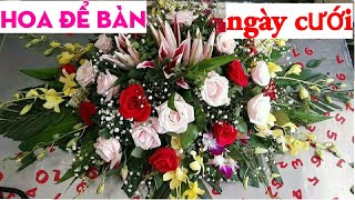 Hướng dẫn làm hoa để bàn truyền thống cho ngày cưới, 1 chút hiện đại cho không gian thêm sang trọng.