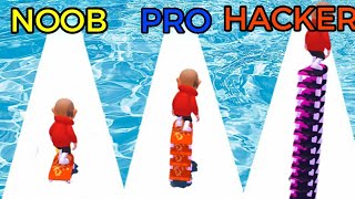 NOOB vs PRO vs HACKER in Doggface: Skate and Stack screenshot 3