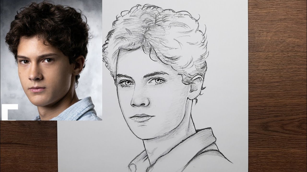 Kolay karakalem portre çizimi - Çağan Efe Ak adım adım portre nasıl çizilir