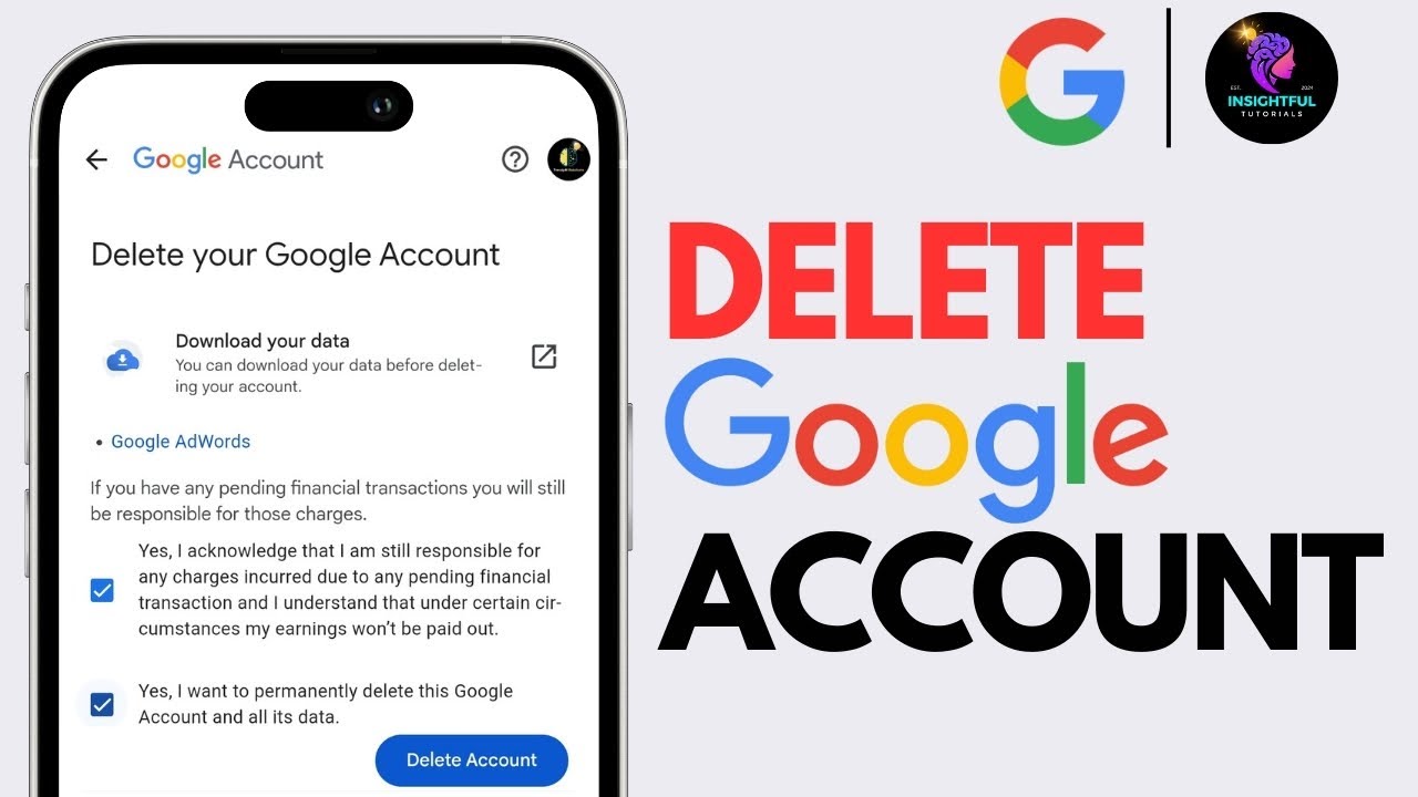 How To Delete Google Account Permanently (2024) - YouTube