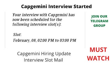 Capgemini Interview Started | Capgemini Interview Slot | New mail from Capgemini |  MCA BCA