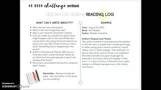 How to Fill Out your 40-Book Challenge Workbook