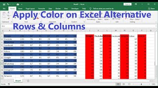 How to Apply Colour on Alternative Rows & Columns in MS Excel