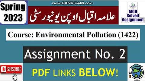 ⏩ AIOU Code 1422 Solved Asignment No.2 Spring 2023 |Subject: Environmental Pollution |Level:BA/B.Com