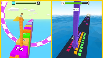 Cube Surfer Vs Stack Colors : Gameplay Walkthrough Part 6 - Level 1-9999 All Level (iOS, Android)