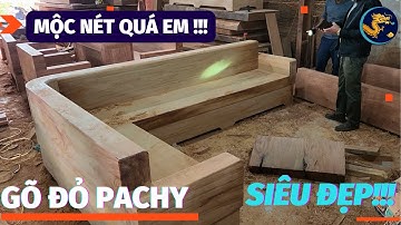 🔴 Siêu Phẩm || Bộ Sofa Gỗ Gó Đỏ Pachy Nguyên Khối - Mẫu Góc Tròn
