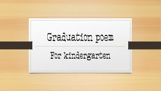 Graduation poem
