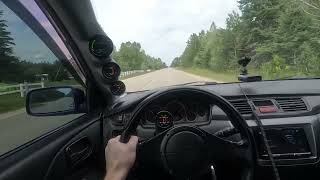 Evo 9: little 1st-4th gear pull (38mm Tial external gate)